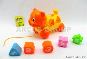 Каталка котенок и сортировщик (сортер) фигур пластик 46127 #1302852