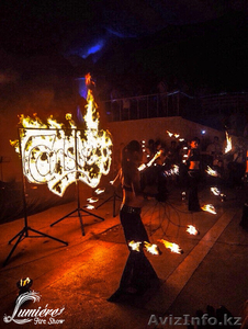 Огненные буквы,  лого и инсталляции. Огненное сердце и цветы. #1297018