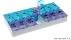 Таблетница контейнер на неделю утро-вечер два приема 46355  #1317826