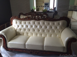 новая мягкая мебель из кожи набор 3-2-1 стоит в упаковке  #1310559