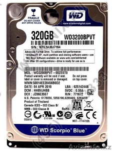 Жесткий диск 320 ГБ WD Scorpio Blue WD3200BPVP #1335807