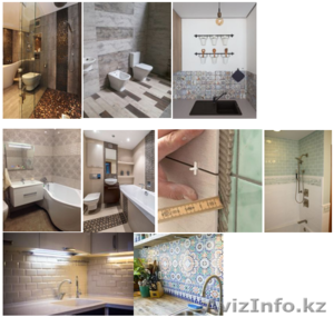 Укладка кафеля. Работа с любым видом кафеля от 3 000 тг за кв.м. #1337838