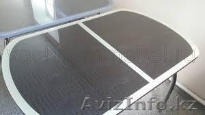 Стол 120*80 кожа под стеклом #1346013