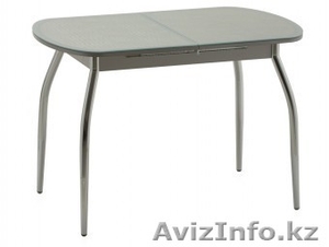 Стол раздвижной 120*80 кожа под стеклом #1346010