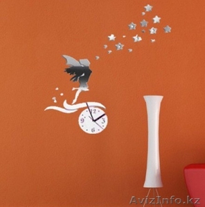 Часы зеркальные настенные фея со звездами 46389   #1344606