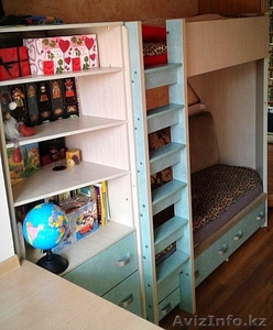 Двухъярусная детская-подростковая кровать с комодом #1527978
