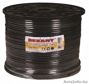 КАБЕЛЬ ДЛЯ ВИДЕОНАБЛЮДЕНИЯ ККСВ-П 2Х0.5ММ,  305М,  ЧЕРНЫЙ REXANT #1563164