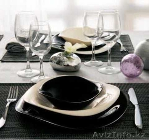 Столовый сервиз Luminarc Volare Bone Black&White на 6 персон (19 пр.) #1568213