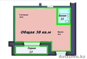1комн,  Лесная поляна,  38кв.м,  недорого,  4 этаж #1589066