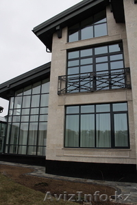 Дерево-алюминиевые окна из сосны с Белоруссии Караганда #1598873