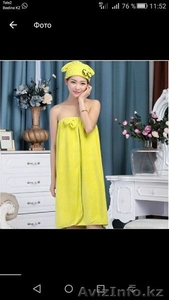 Банное полотенце-халат с шапочкой.  Отличный подарок для праздник #1607783