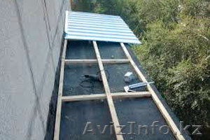 Козырек над балконом последнего этажа в Алматы #1620081