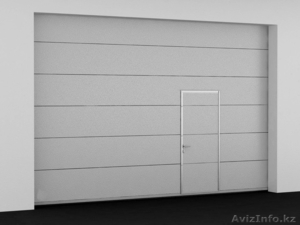 Секционные ворота со встроенной  калиткой,  с ручным цепным приводом #1636992