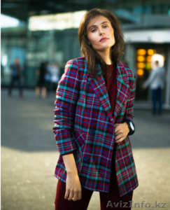 Жакет в темно-синюю клетку #1637577