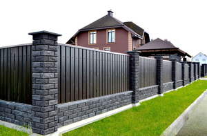 Строим забор из кирпича и блока под ключ. #1659469