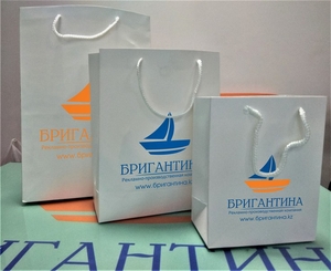 Бумажные белые мелованные  и крафтовые пакеты Алматы #1660581