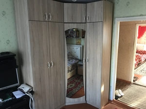 угловой шкаф с антресолью с зеркалом #1689152