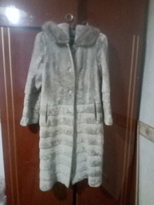 Шуба мутоновая с капюшоном #1721786