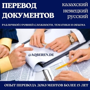 Выполняем переводы документов с немецкого и на немецкий с русского и казахского #1724161
