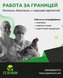 Работа за границей ! Легально,  безопасно,  с хорошей зарплатой! #1748064