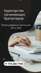 Бухгалтерлік қызмет пен оқыту. 1С-те тәжірибе. Кураторлық қолдау #1752088