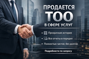 Продам ТОО с историей в сфере услуг (2011 г.),  полностью чистое,  без долгов #1753219